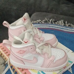 Jordan Kids' Pink and White Sneakers